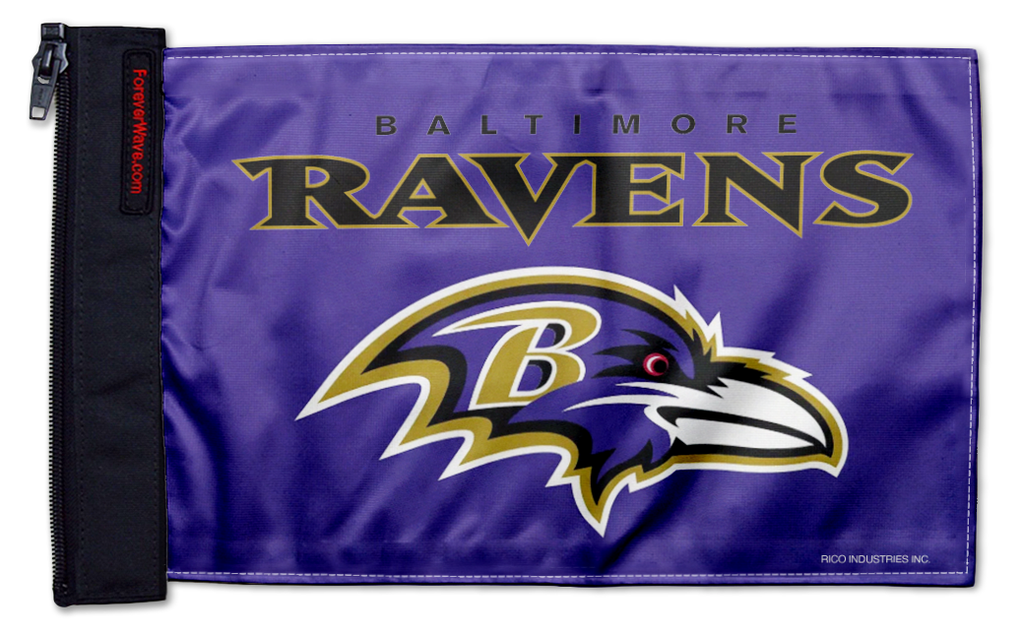 Baltimore Ravens 11"x17" Forever Wave Flag for Jeep Wrangler JK 2-Door 2007-2018