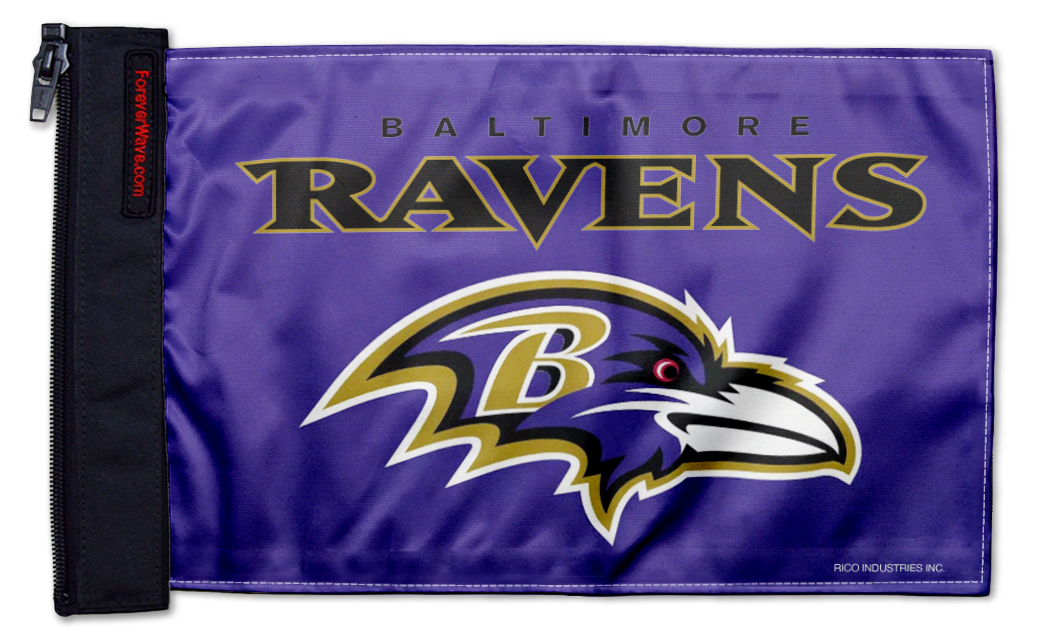 Baltimore Ravens 11"x17" Forever Wave Flag for Jeep Wrangler TJ 1996-2006