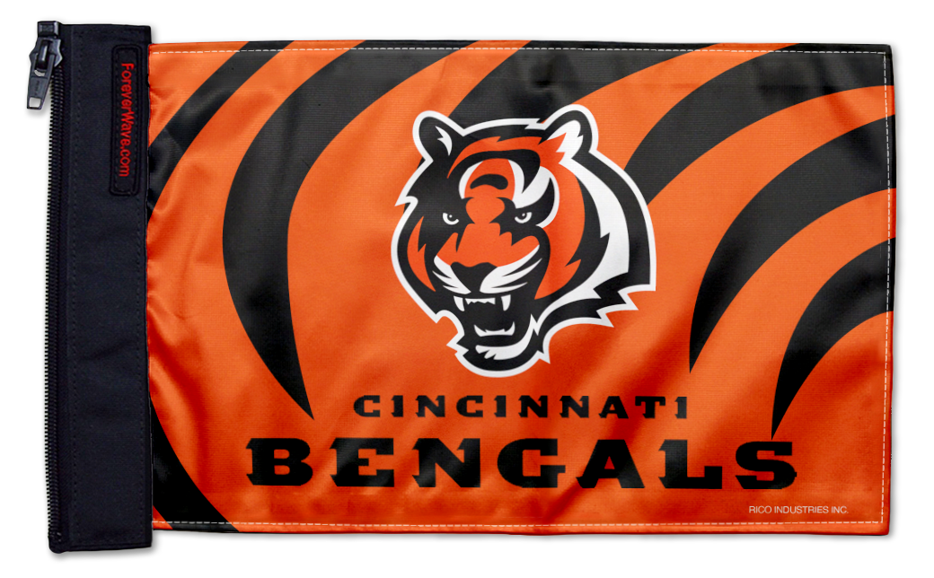 Cincinnati Bengals 11"x17" Forever Wave Flag for Jeep Wrangler JK 2-Door 2007-2018