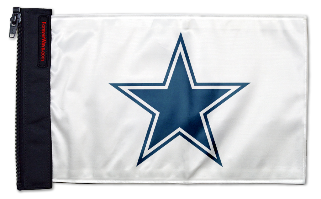 Dallas Cowboys White 11"x17" Forever Wave Flag for Jeep Wrangler JKU 4-Door 2007-2018