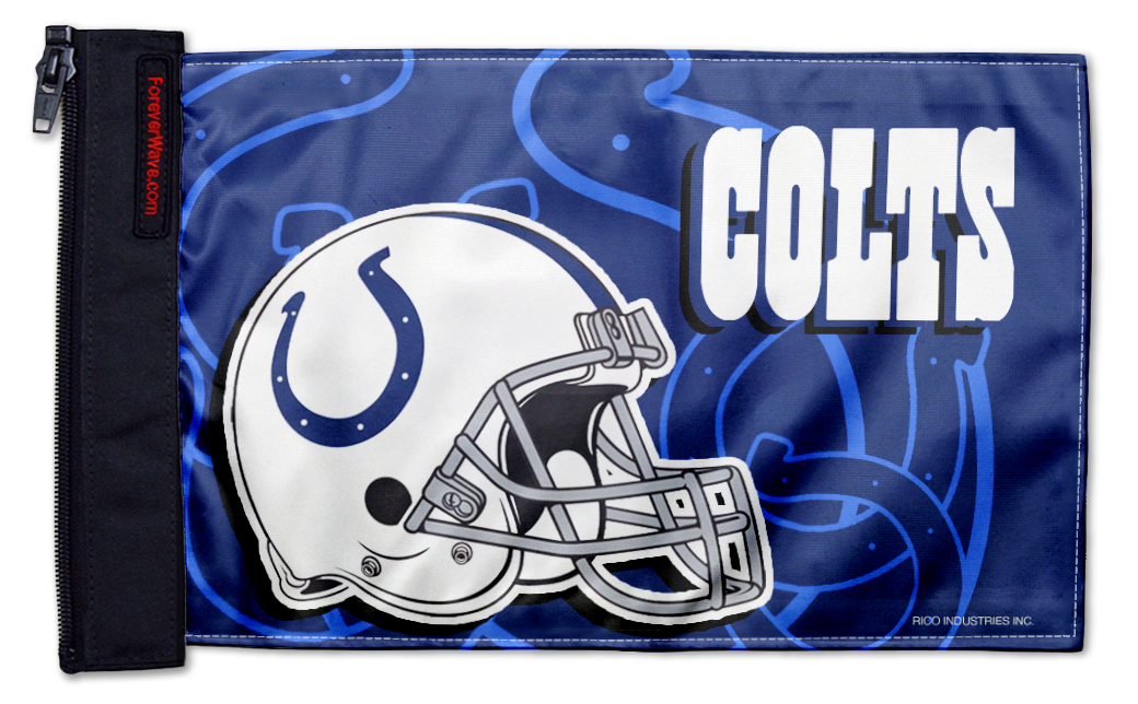 Indianapolis Colts 11"x17" Forever Wave Flag for Jeep Wrangler TJ 1996-2006