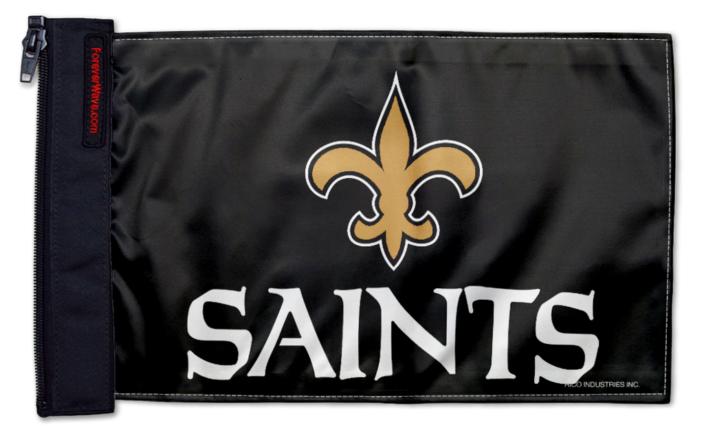 New Orleans Saints 11"x17" Forever Wave Flag for Jeep Wrangler JK 2-Door 2007-2018