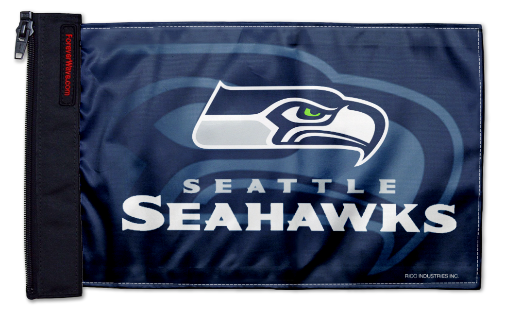 Seattle Seahawks 11"x17" Forever Wave Flag for Jeep Wrangler JK 2-Door 2007-2018