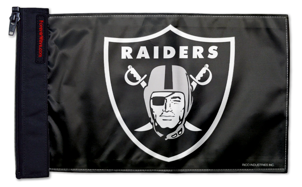 Las Vegas Raiders 11"x17" Forever Wave Flag for Jeep Wrangler JKU 4-Door 2007-2018
