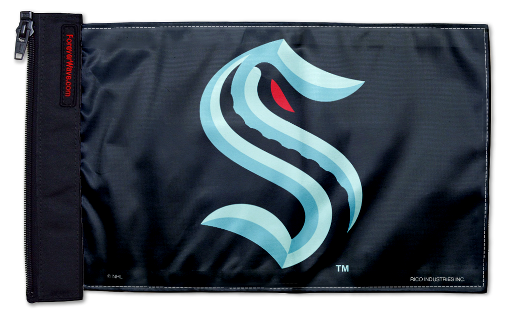 Seattle Kraken 11"x17" Forever Wave Flag for Jeep Wrangler JLU 4-Door 2018-Present