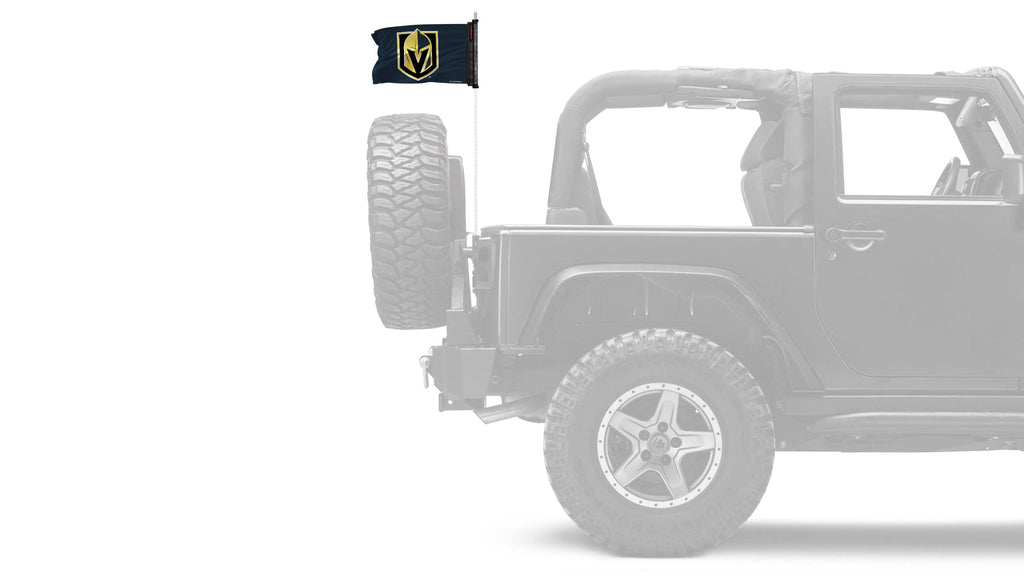 Las Vegas Knights 11"x17" Forever Wave Flag for Jeep Wrangler CJ-7 and CJ-8 1976-1986