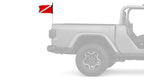 Diver Down 12"x18" Forever Wave Flag for Jeep Wrangler JKU 4-Door 2007-2018