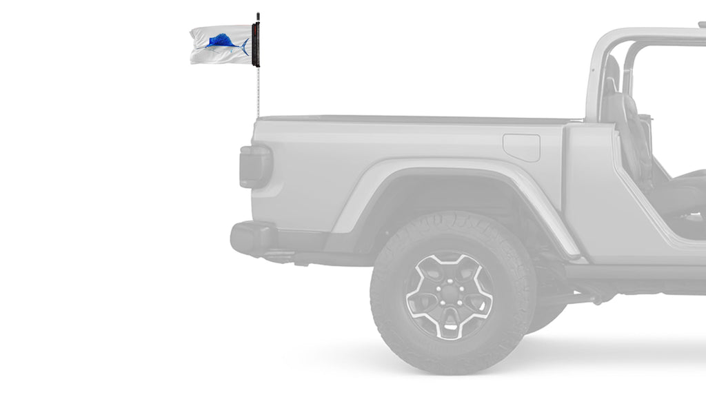 Sailfish 12"x18" Forever Wave Flag for Jeep Wrangler JLU 4-Door 2018-Present