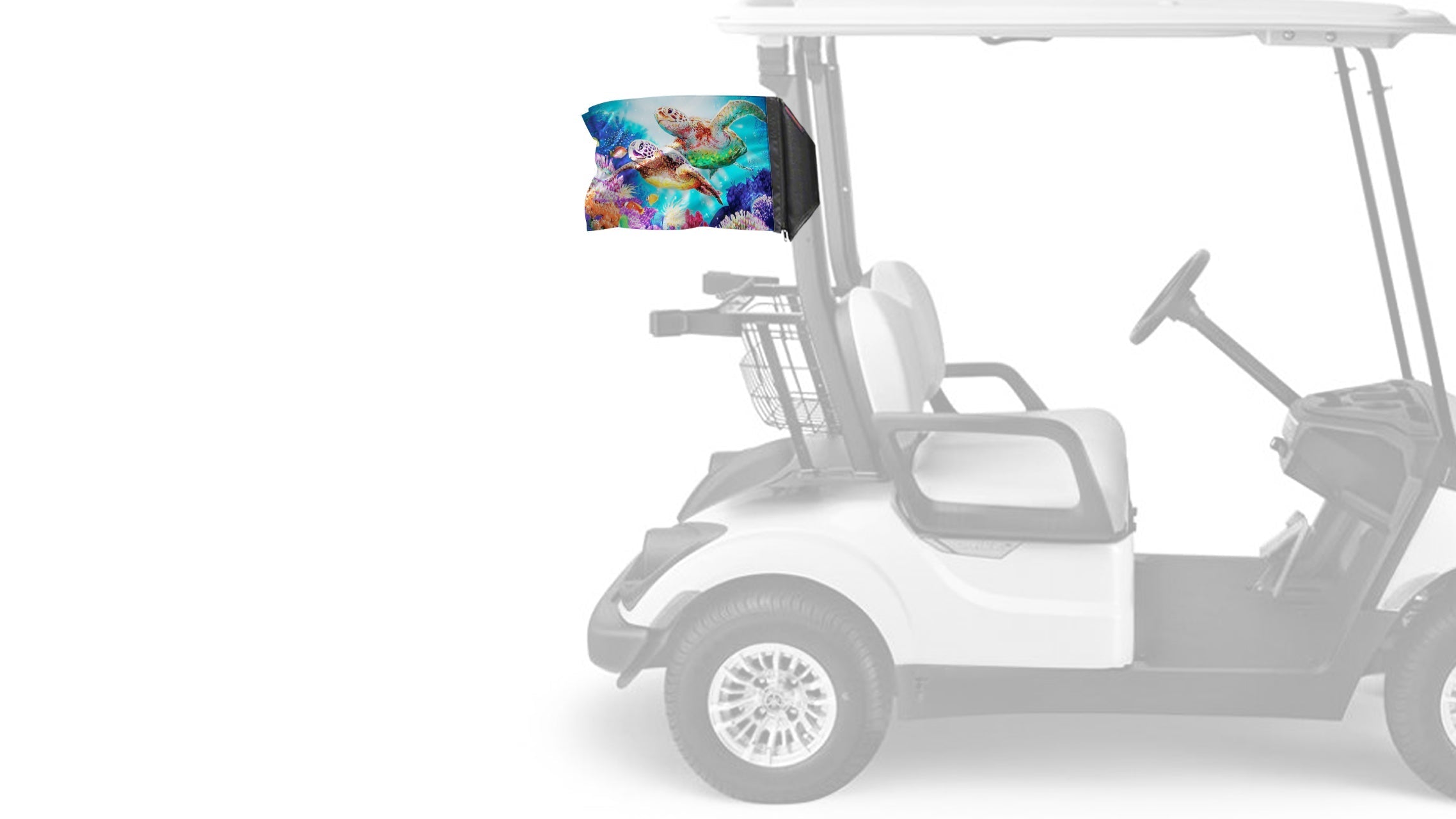 Sea Turtles 12"x18" Forever Wave Flag for Golf Carts