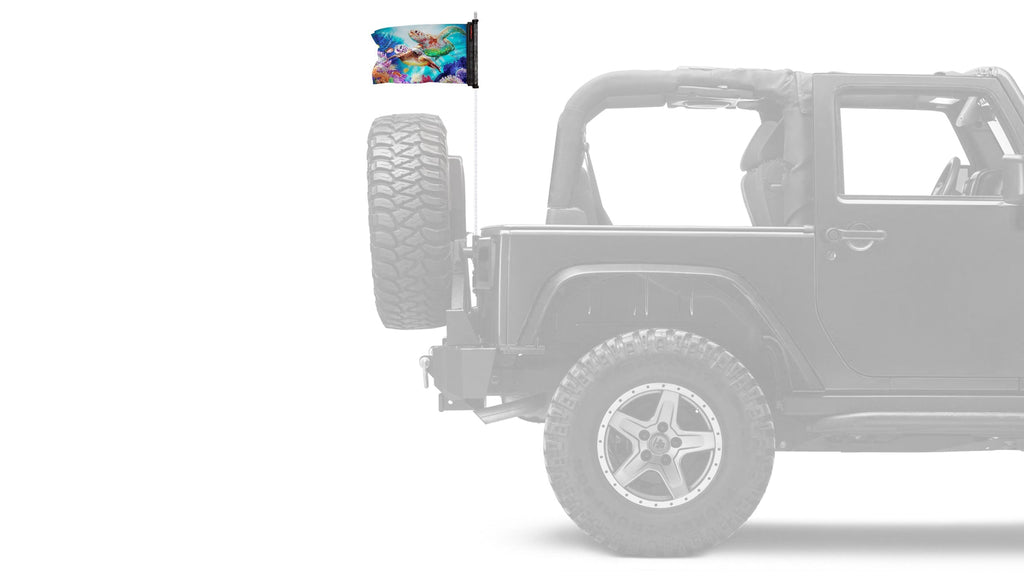 Sea Turtles 12"x18" Forever Wave Flag for Jeep Wrangler TJ 1996-2006