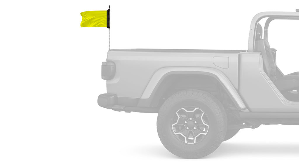 Solid Yellow "Q" 12"x18" Forever Wave Flag for Jeep Wrangler JLU 4-Door 2018-Present