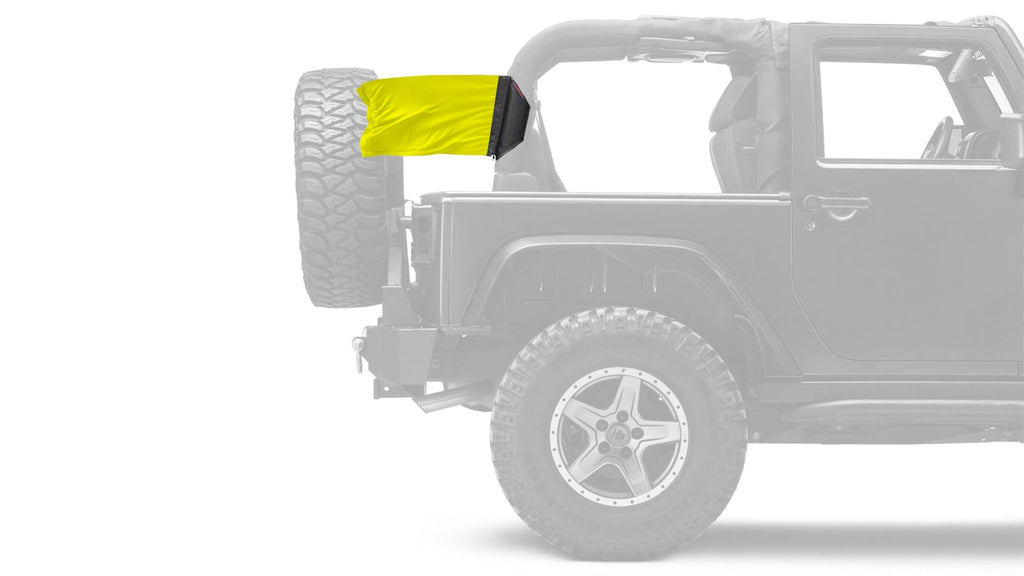 Solid Yellow "Q" 12"x18" Forever Wave Flag for Jeep Wrangler JLU 4-Door 2018-Present