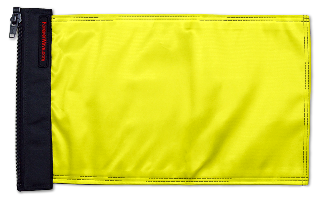 Solid Yellow "Q" 12"x18" Forever Wave Flag for Jeep Wrangler JLU 4-Door 2018-Present
