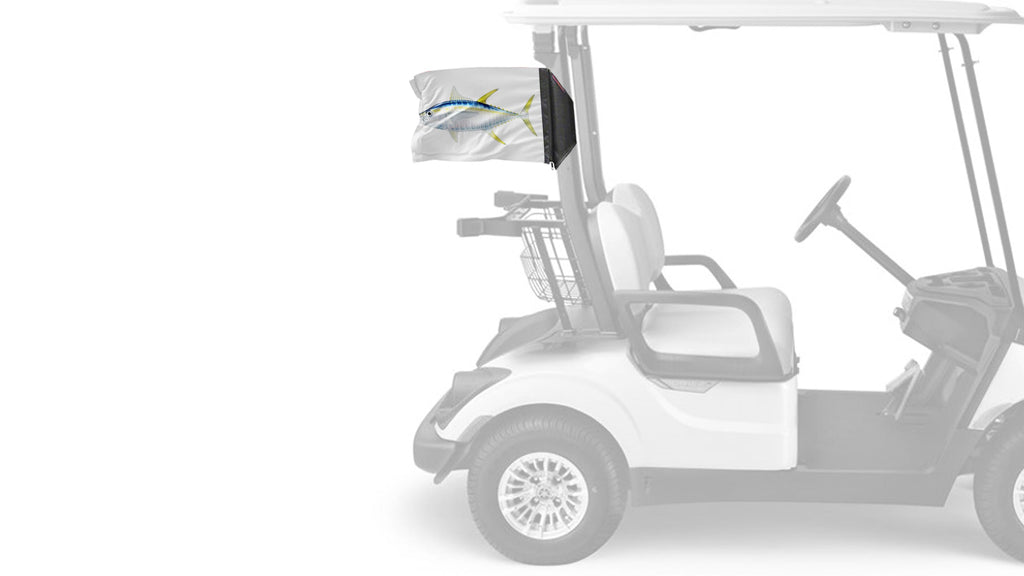 Tuna 12"x18" Forever Wave Flag for Golf Carts