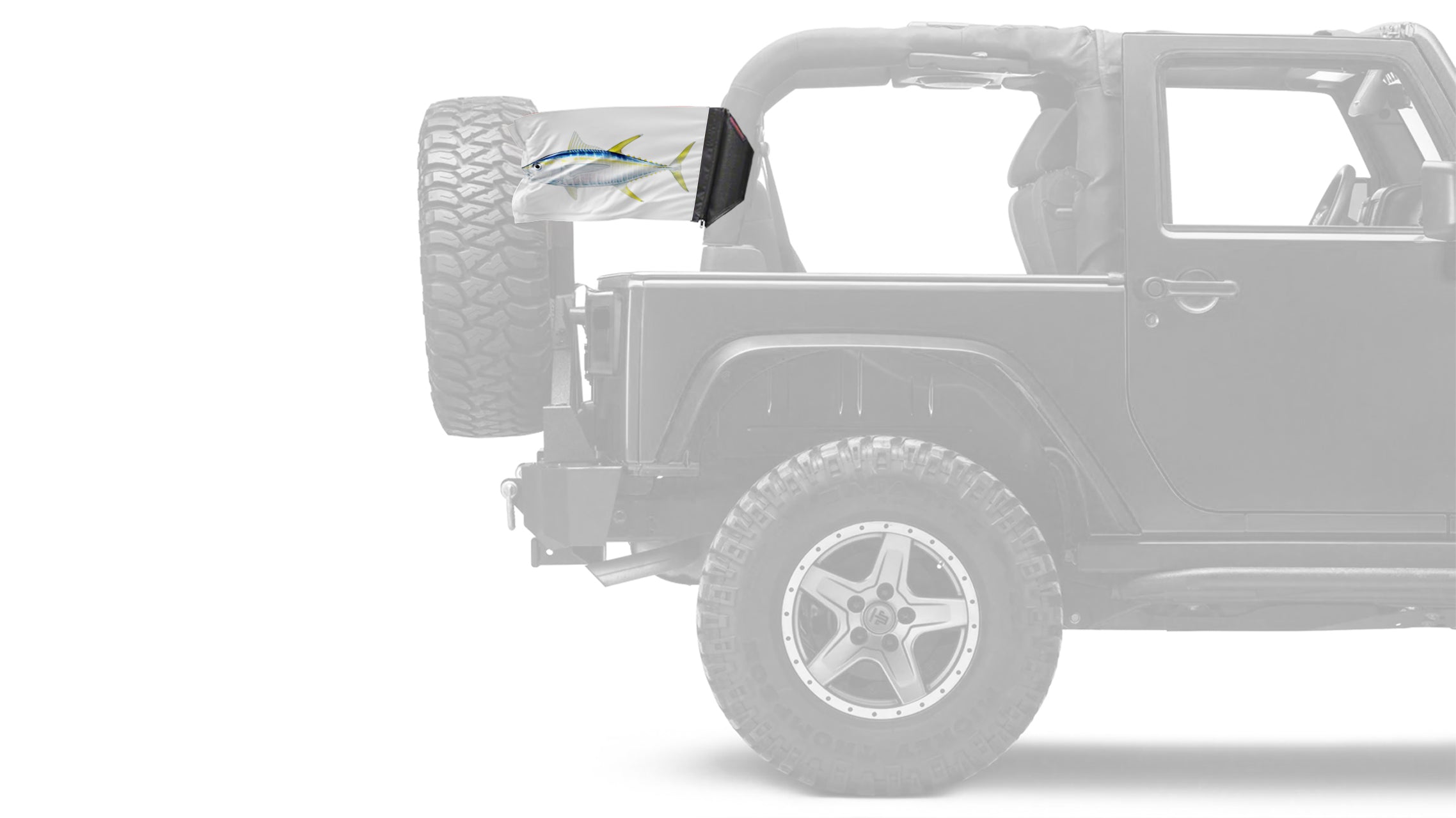 Tuna 12"x18" Forever Wave Flag for Jeep Wrangler YJ 1986-1995