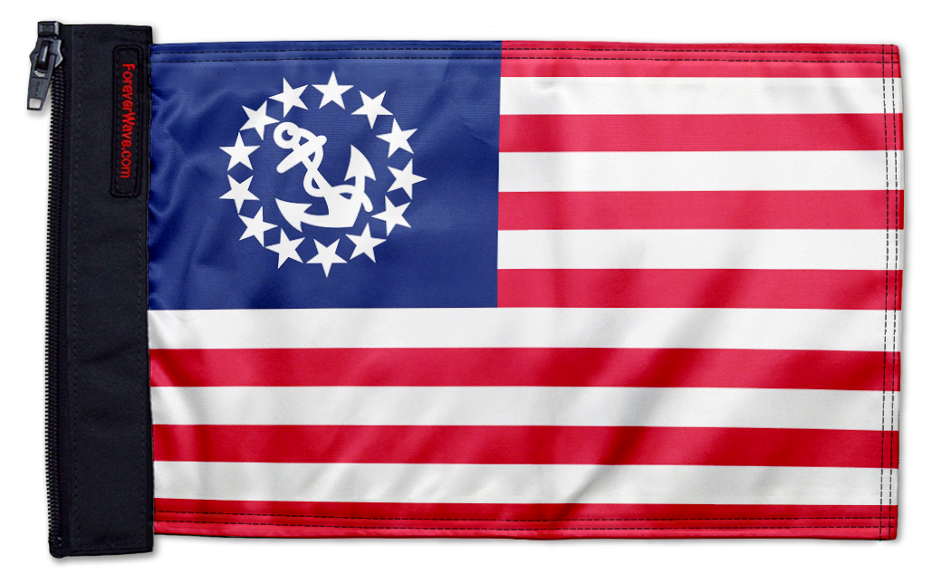 US Nautical Yacht Ensign 12"x18" Forever Wave Flag for Jeep Wrangler JLU 4-Door 2018-Present