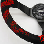 Ryu O Ken 350mm 3" Deep Dish 6-Bolt Steering Wheel Alcantara