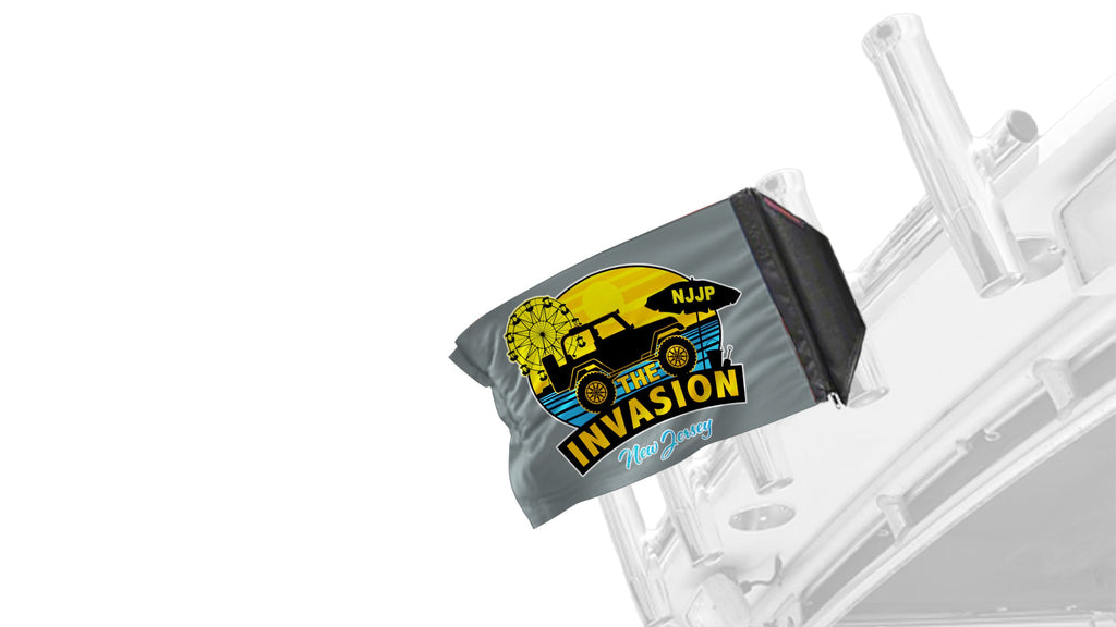 New Jersey Jeep Invasion 12"x18" Forever Wave Flag for Boats