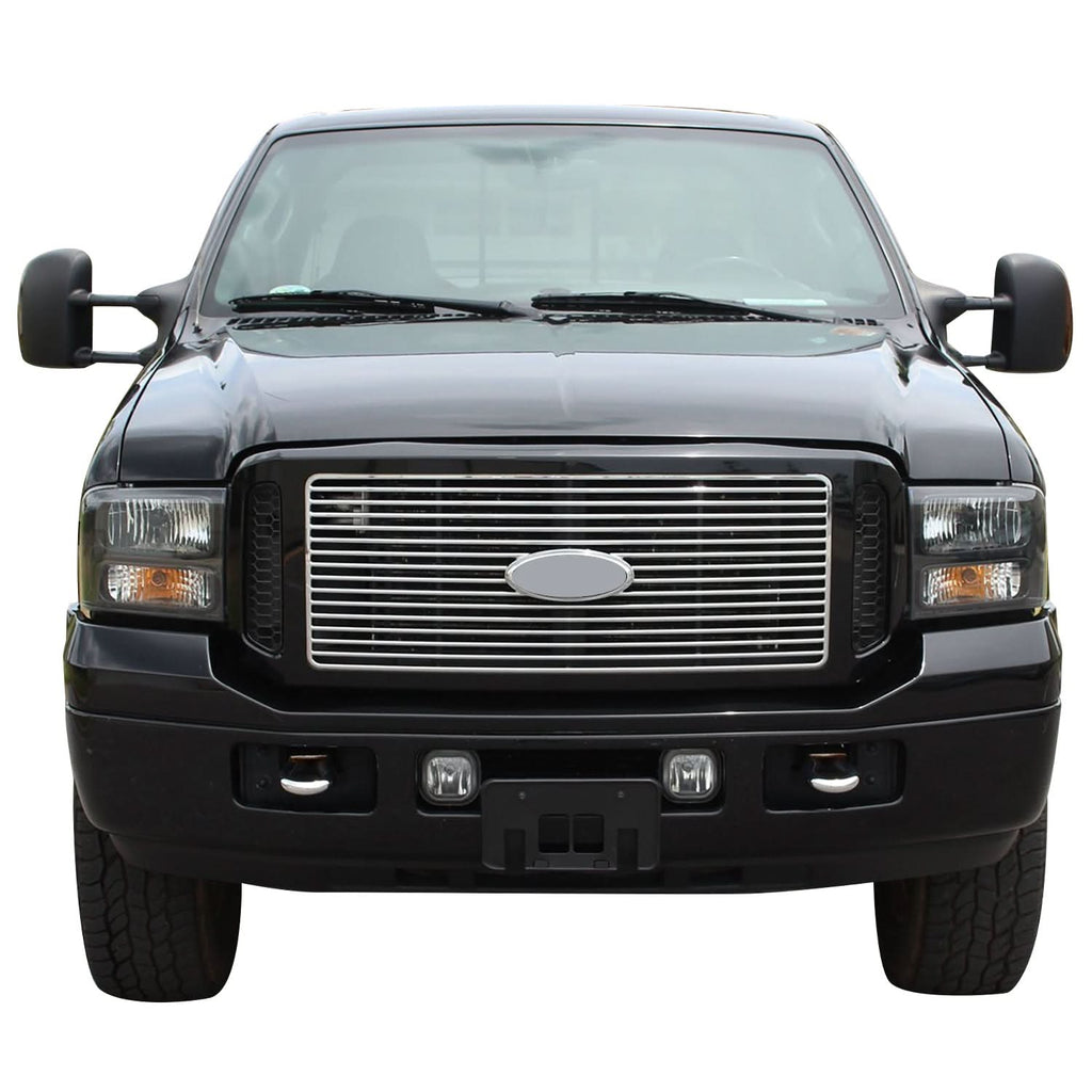 2005-2007 Ford F350 Super Duty Chrome Grille with Black Frame