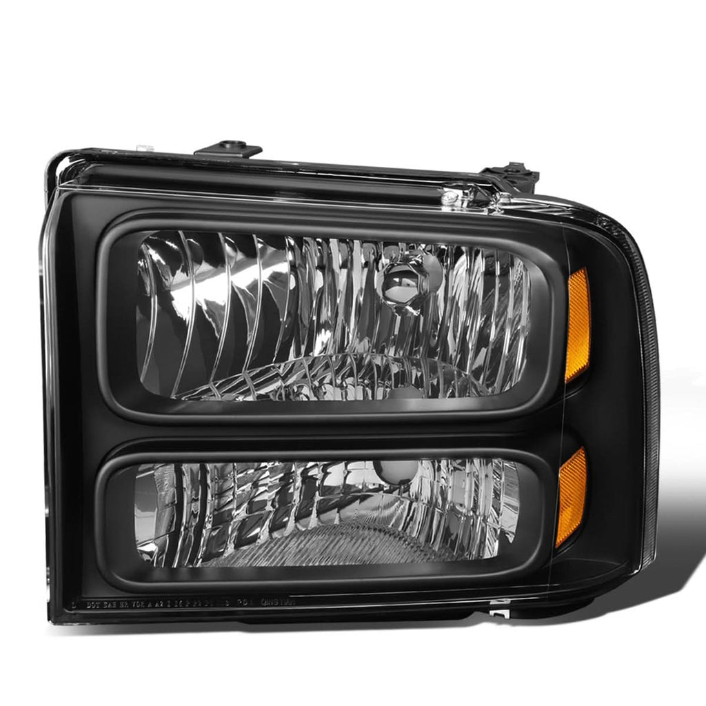 2005-2007 Ford F-250 F-350 F-450 F-550 OE Style Left Headlight Black