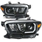 2016-2023 Toyota Tacoma OE Style LED DRL Headlights - Black Housing