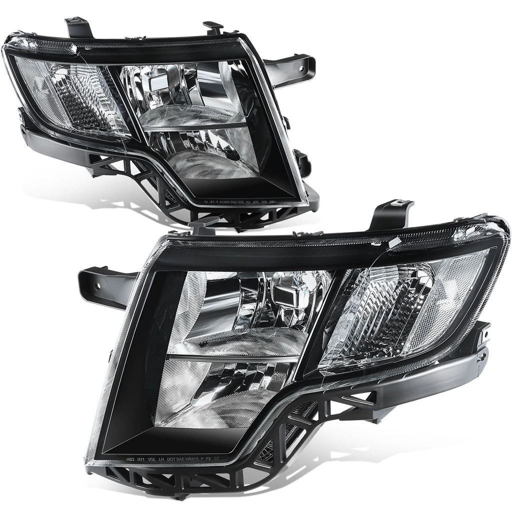 07-10 Ford Edge OE Style Black Housing Headlights - Clear Reflector