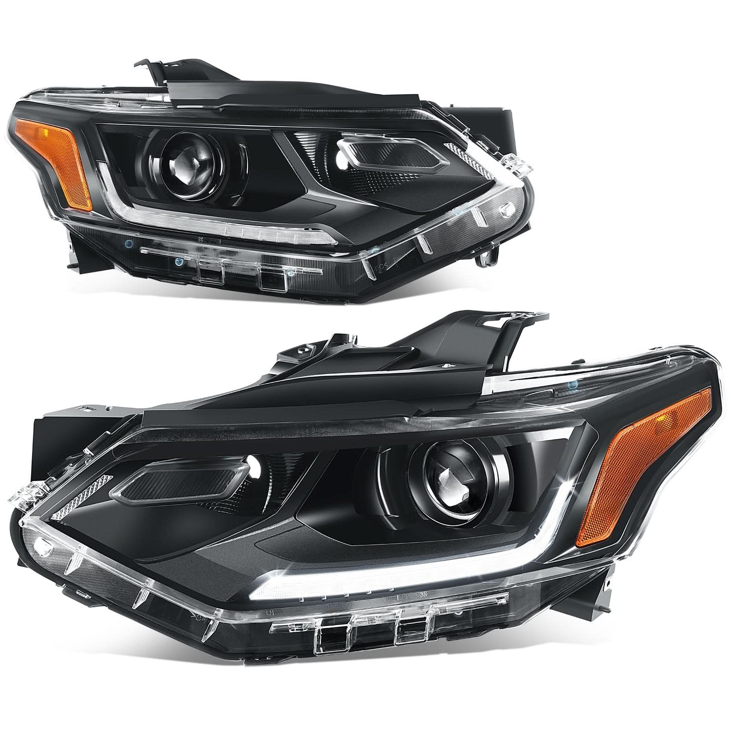 2018 Chevrolet Traverse OE Style Black Housing Headlights - Amber