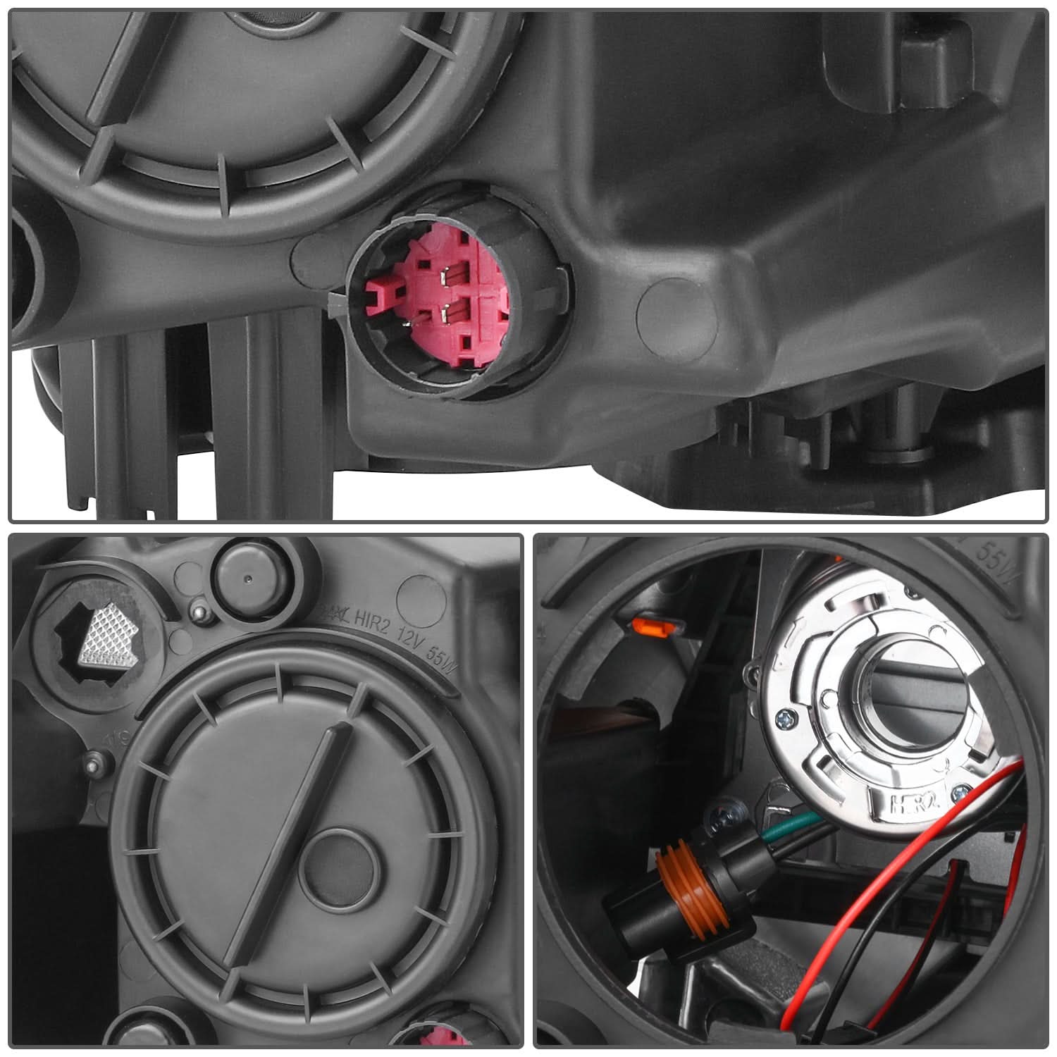 2013-2016 Dodge Dart OE Style Headlights - Black Housing Clear Reflector