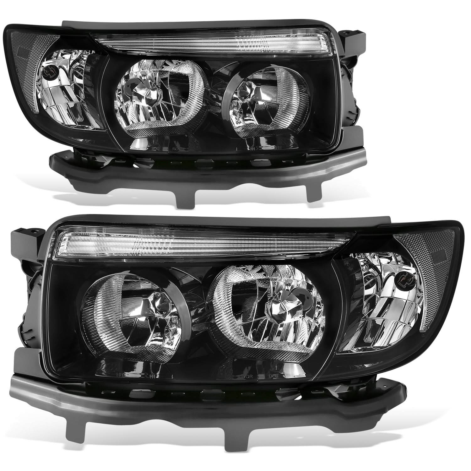 06-08 Subaru Forester OE Style Black Housing Clear Reflector Headlights