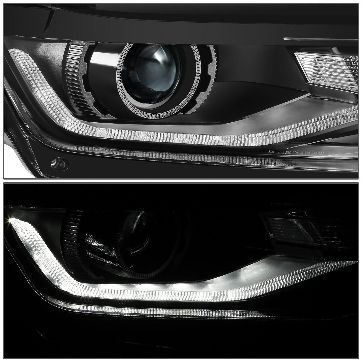 2016-2022 Chevrolet Camaro Projector Headlights - Black Housing