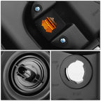 99-04 Ford Super Duty One Piece Headlight Set Black Housing