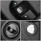 99-04 Ford Super Duty One Piece Headlights Black Housing Clear Lens