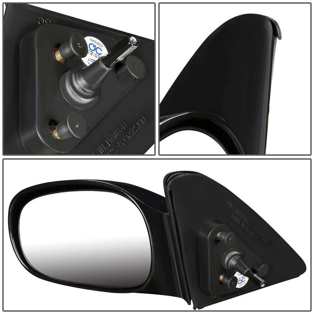 1998-2002 Toyota Corolla OEM Manual Mirror Paintable Black Left
