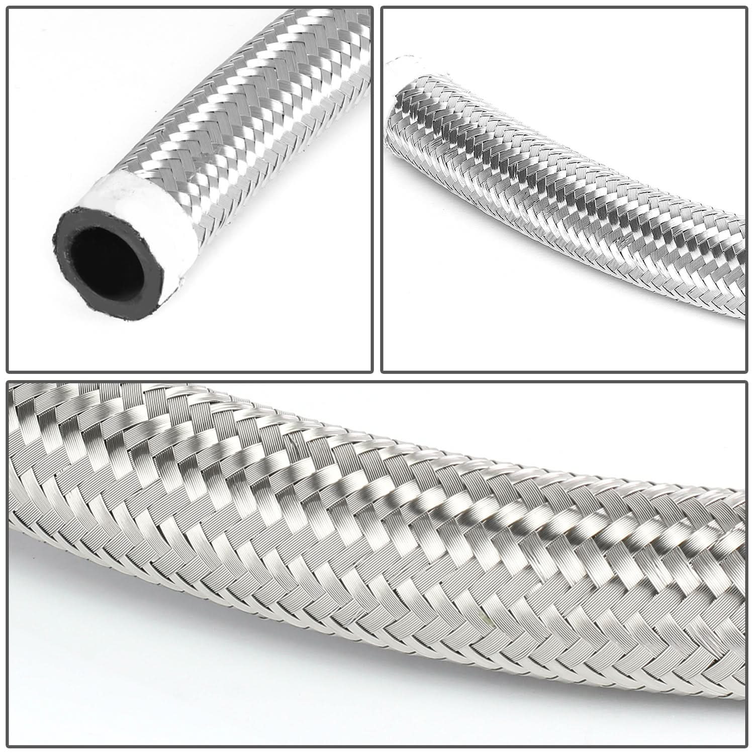 Oil Feed Lines Kit Stainless Steel 40" with 10AN Return Drain Line