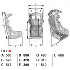 OMP HTE Series Fiberglass Seat - Black