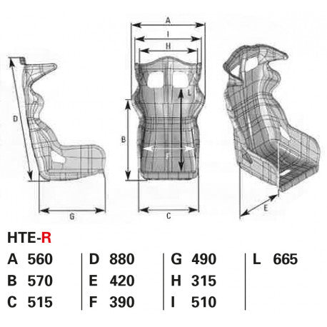 OMP HTE Series Fiberglass Seat - Black
