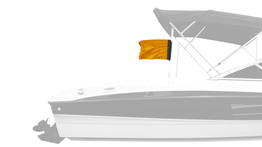Solid Color Orange 12"x18" Forever Wave Flag for Boats