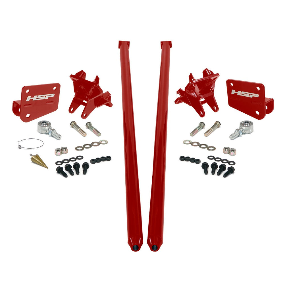 HSP Traction Bars For 2017.5-2022 Ford Powerstroke 6.7 Liter F350 SRW Regular Cab Long Bed-Flag Red