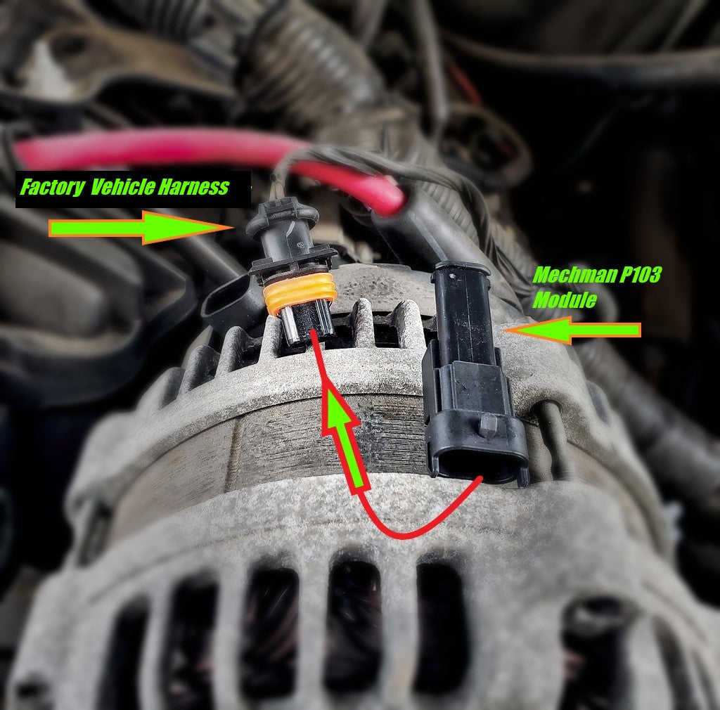 Mechman 370 Amp RVC Bypass High Output Alternator 2014+ Chevrolet GMC Cadillac - Black Billet