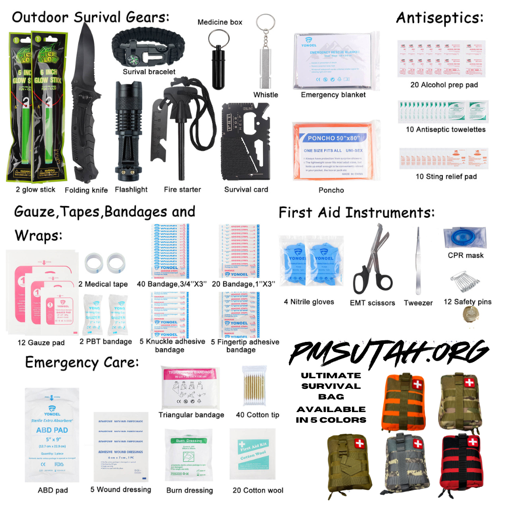 Emergency Survival First Aid Kit for Camping and Trail Rides