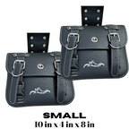 Motorcycle Saddlebags with Cupholders - Black Pair
