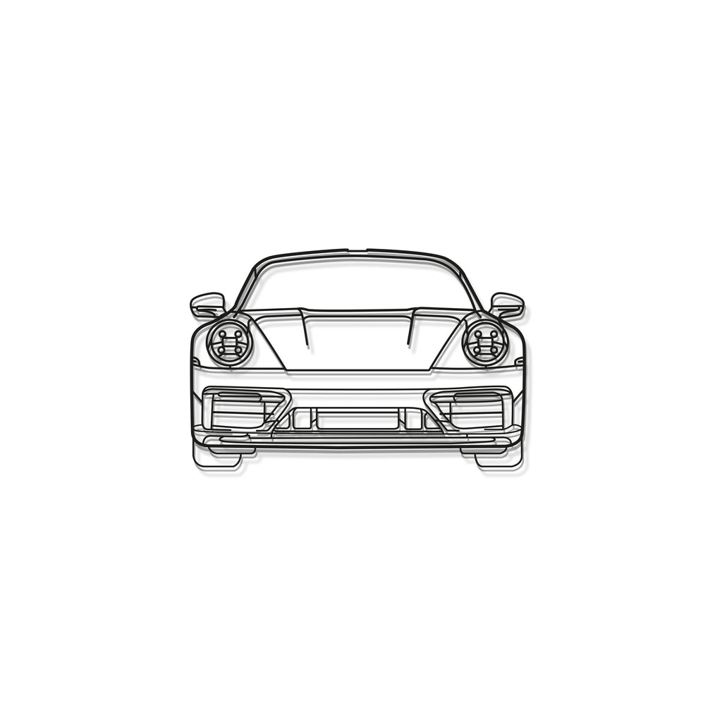 911 Model 992 Front View Metal Car Wall Art - MT0865
