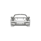 911 Model 992 Front View Metal Car Wall Art - MT0865