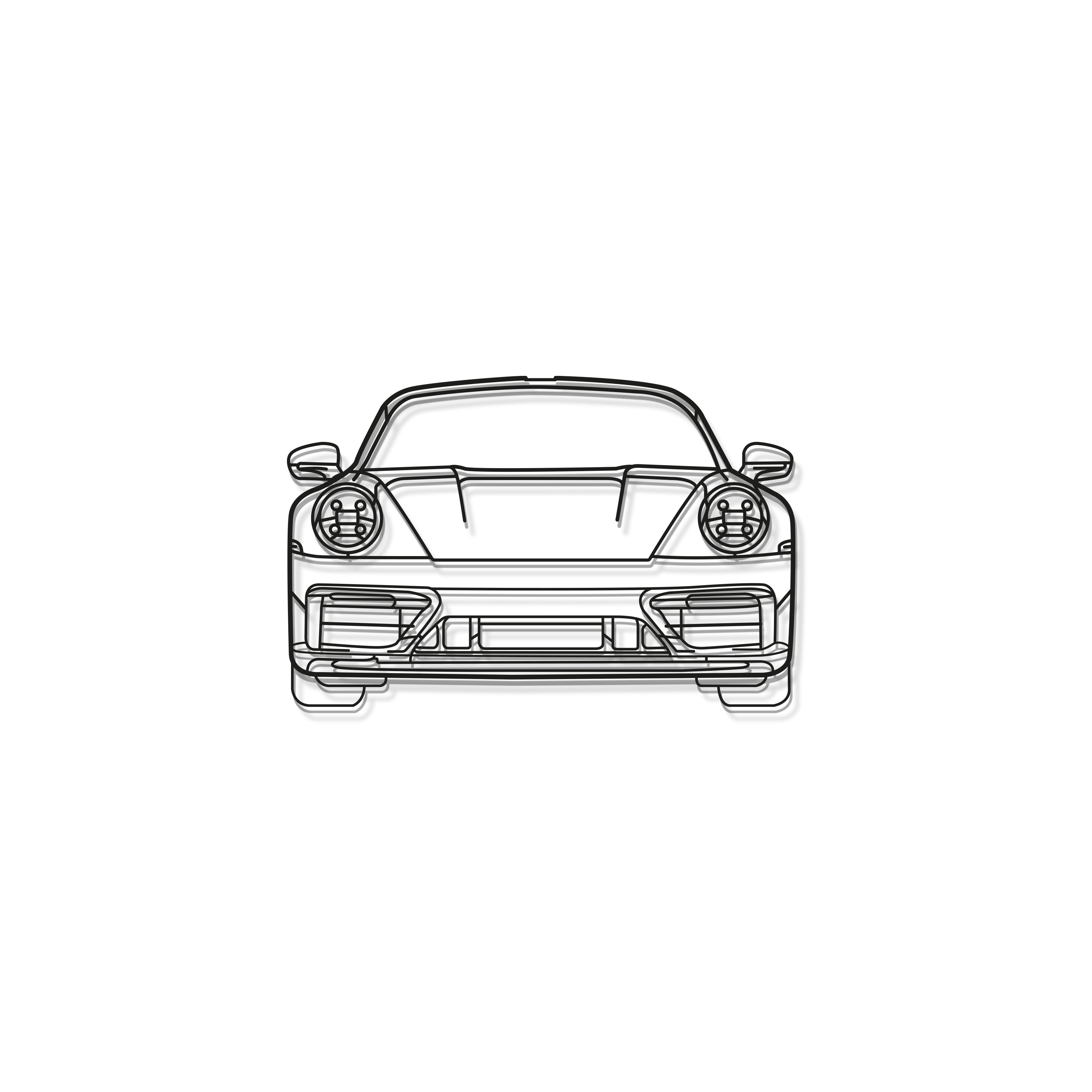 911 Model 992 Front View Metal Car Wall Art - MT0865