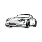 Taycan Perspective Metal Car Wall Art - MT1133