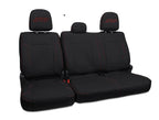 PRP 12-14 Ford Raptor Rear Bench Seat Covers - Black w/ Red Stitch