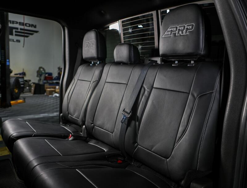 PRP 12-14 Ford Raptor  Rear Bench Seat Covers- Black with Silver Stitch
