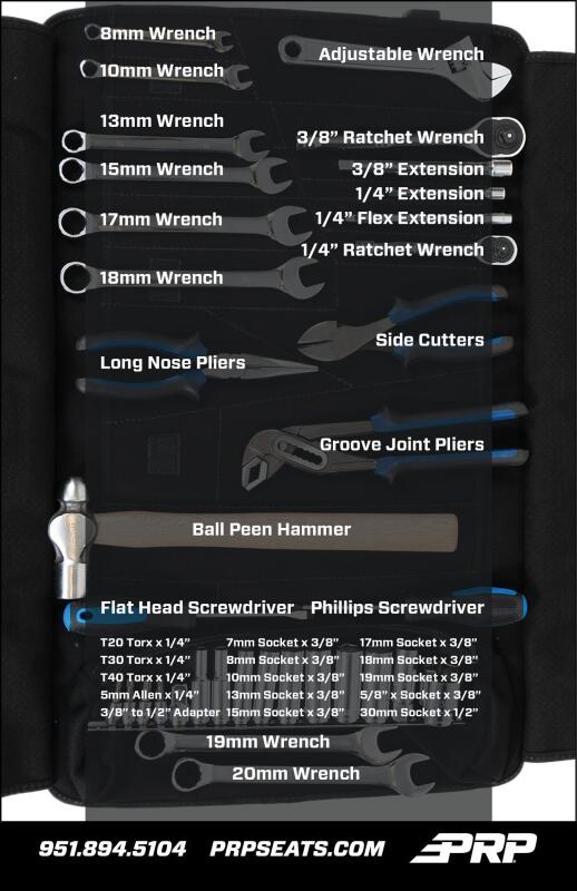 PRP 35pc Can-Am Roll Up Tool bag Tool kit - Black