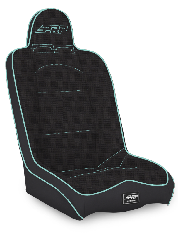 PRP Daily Driver High Back Suspension Seat- Black/Teal Tweed