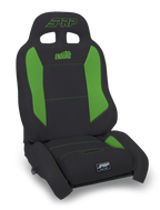 PRP EnduroCrawl Reclining Suspension Seat - Black/Green Vinyl - Driver